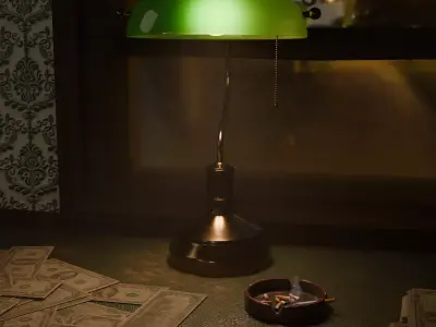 Antique Bankers Lamp 3D Model Low-poly 3D model