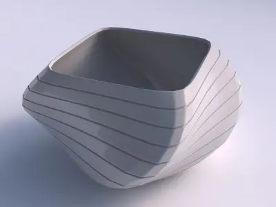 Bowl helix with hard horizontal dents 3D print model