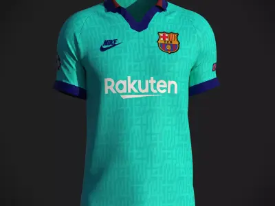 Football jersey 2019-20 collared  Free 3D model