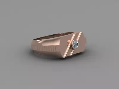 Rose Gold Men Diamond Ring 3D print model 3D print model purchase