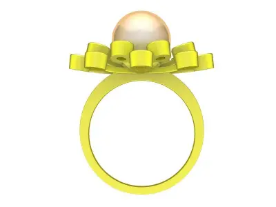 5209 luxury diamond pearl ring 3D print model