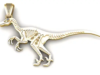 DRAGON ANIMAL DIAMOND PENDANT 3D PRINTABLE MODEL  3D print model