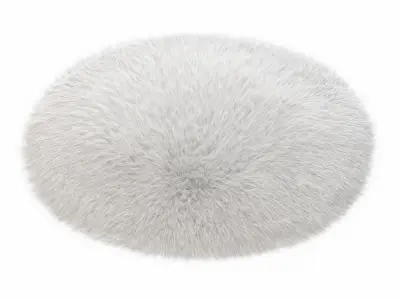 White round carpet fur 2 3D model