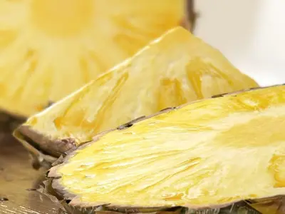 Pineapple on the Cutting Board with Knife 3D model