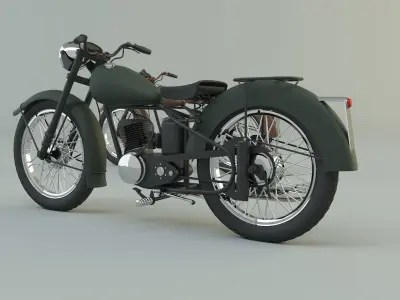 BSA BantamD1 motorcycle 3D model