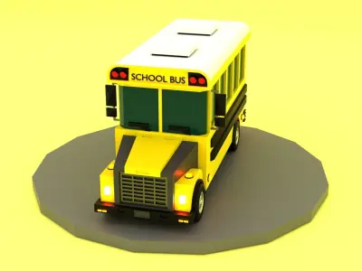 Low-poly School Bus Low-poly 3D model