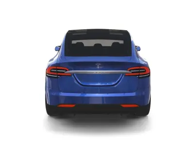 Tesla Model X Blue with interior and chassis 3D model