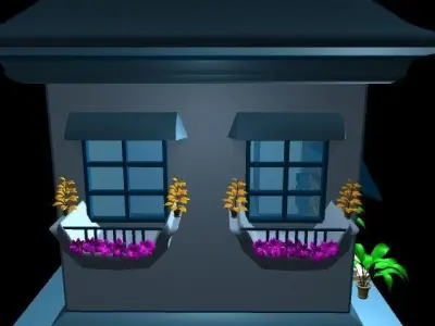 House at night 3D model