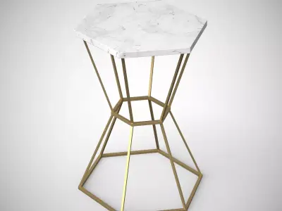Westford End-Table golden finish Low-poly 3D model