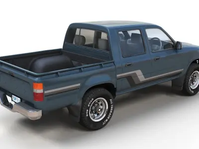 Toyota Hilux 4 door pickup Low-poly 3D model