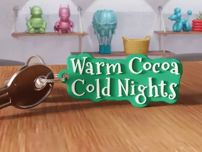 Warm Cocoa Cold Nights Keychain - 467 3D print model