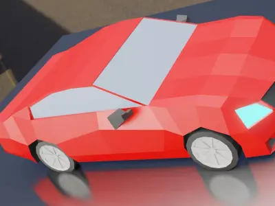 Low Poly Simple Car Low-poly 3D model