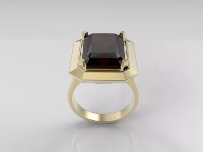 Big Emerald Ring 3D print model