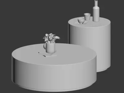 Machinto Round Coffee Table Side Table Restoration Hardware 3D model