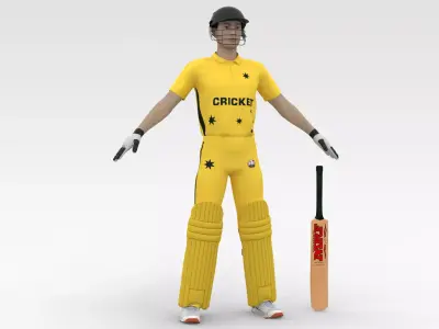 Cricket Batsman V4 3D model