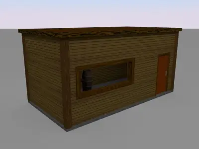 Log Cabin Low-poly 3D model