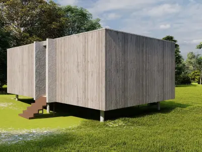 Forest villa-Casa Scene-Modern Villa 3D model