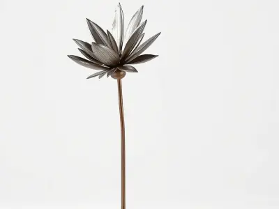 Metallic Lotus Sculpture Model Pack Low-poly 3D model