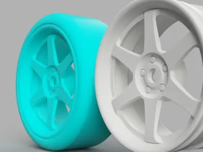 52mm Diameter 12MM HEX RC Wheels Rays TE37 SL 3D print model