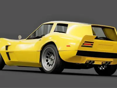 Vintage shooting brake sports coupe Low-poly 3D model