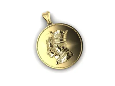 Shah and Farah Pahlavi Medal 3D print model