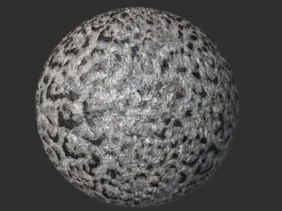Snow leopard Fur Pbr 4k Texture 3D model