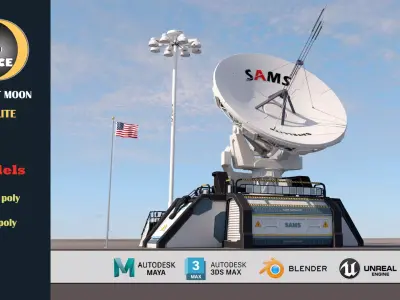 satellite 01 Low-poly 3D model