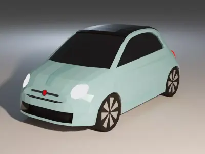 Low Poly Fiat 500 Low-poly 3D model