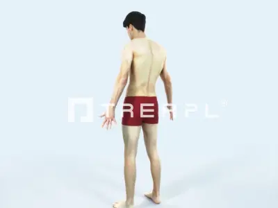 Prime L Beach Animated Rigged Sports Man Low-poly 3D model