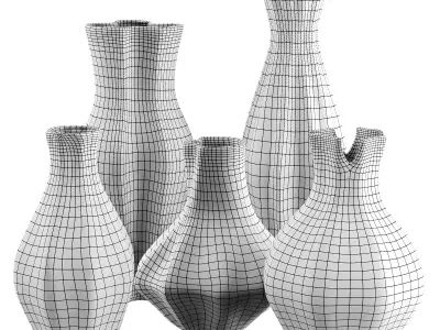 Vase decor Low-poly 3D model 16