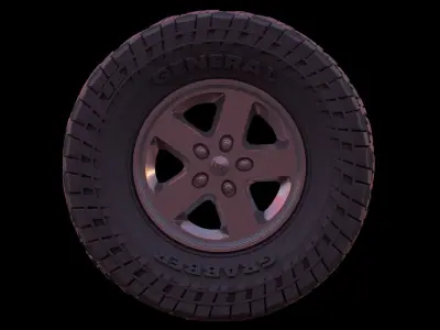 General Red Letter Grabber - Rubber part of  the Tire and Rims 3D print model