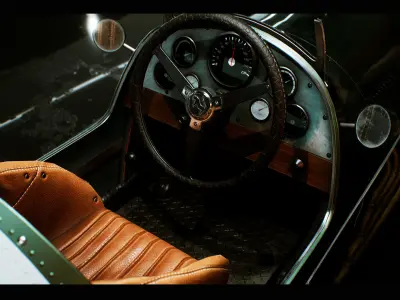 Classic Race Car Driveable Functional Low-poly 3D model