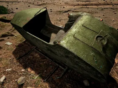 Post apocalypse motorcycle Low-poly 3D model