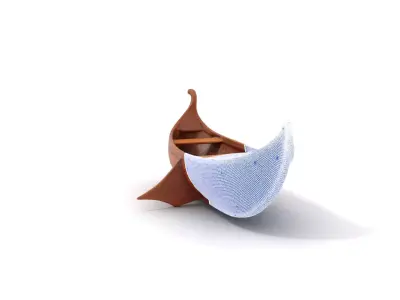 Viking Longboat Wooden Model Pack Low-poly 3D model