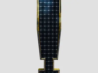 Solar Panel Exclamation Mark 3D model