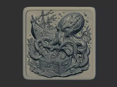 octobus tresurebox cnc model 3D print model