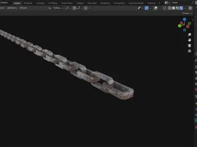 Chain 3D Model light bulb Low-poly 3D model