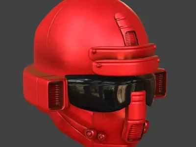 Helmet plastic mask ball shaped Low-poly 3D model Low-poly 3D model