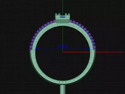 Multi-Row Baguette Diamond Two-Piece Ring Set 3D print model