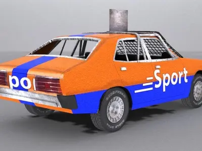 Mitsubishi sedan 1980 Low-poly 3D model