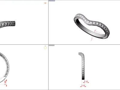 Square Cushion Engagement Ring Set Solitaire 3DM 3D print model 3D print model