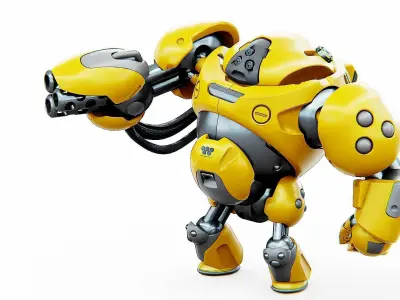 MILITARY BOT SF-600 Rigged for Unreal Engine - Unity - MIXAMO  3D model
