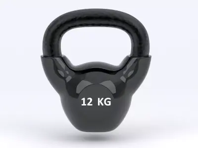 Kettlebell 12 KG Black 3D model