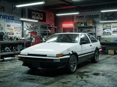 TOYOTA AE86 SPRINTER TRUENO  Initial D JDM Legend 3D model