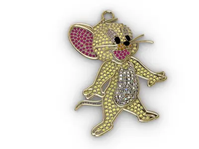 dijes- Colgante raton jerry de dibujos animados -v- 3D print model