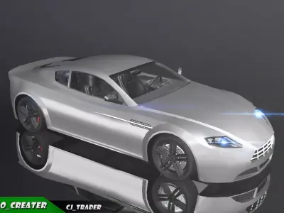 Low-Poly Car Racing  Aston Martin V8 Vantage Lowpoly 3D Model Low-poly 3D model