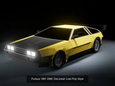 Low-Poly DeLorean Collection 3D Model Pack