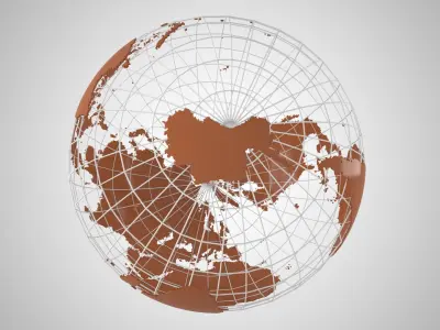 Globe News Skeleton Brown 3D model