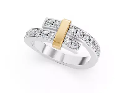 Tiffany Edge Bypass Ring 3D print model