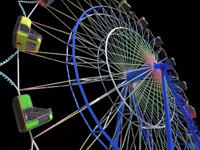 Skydiver Ride  -  Animated  Low-poly 3D model